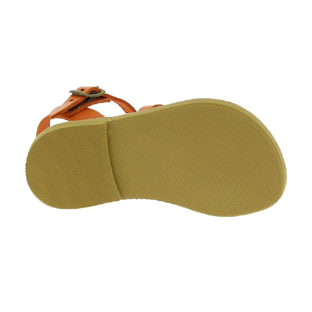 Lartigiano Del Cuoio Sandali intrecciati gladiatore da bambino in pelle di vitello arancione chiusura con fibbia Convenienza