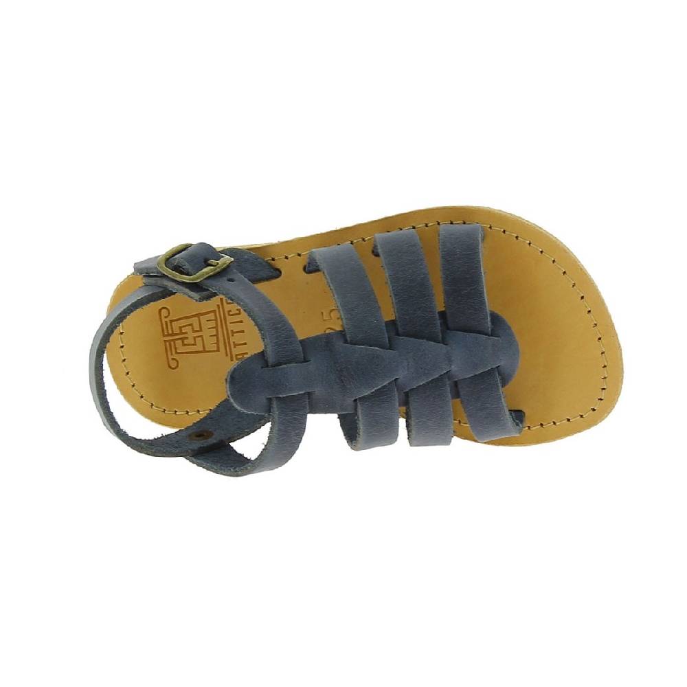 Lartigiano Del Cuoio Sandalo da bambino in morbida pelle nubuck blu chiusura con fibbia Presa