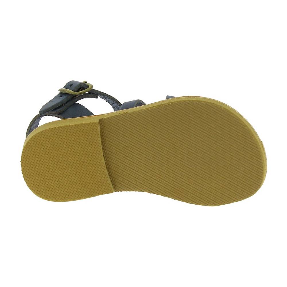 Lartigiano Del Cuoio Sandali intrecciati gladiatore da bambino in pelle nubuck blu chiusura con fibbia Offerta