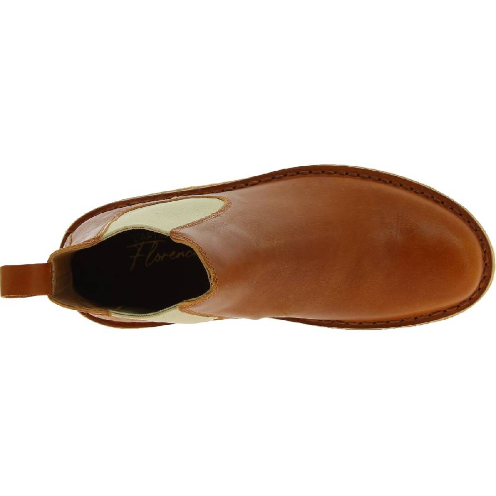 Lartigiano Del Cuoio Stivaletti chelsea donna in pelle marrone e suola in para artigianali Offerte