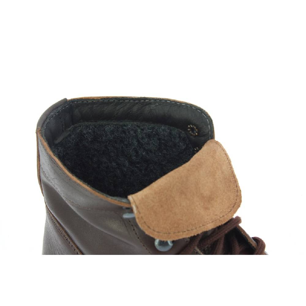 Lartigiano Del Cuoio Stivaletti da donna in pelle marrone scuro con fodera invernale Italia