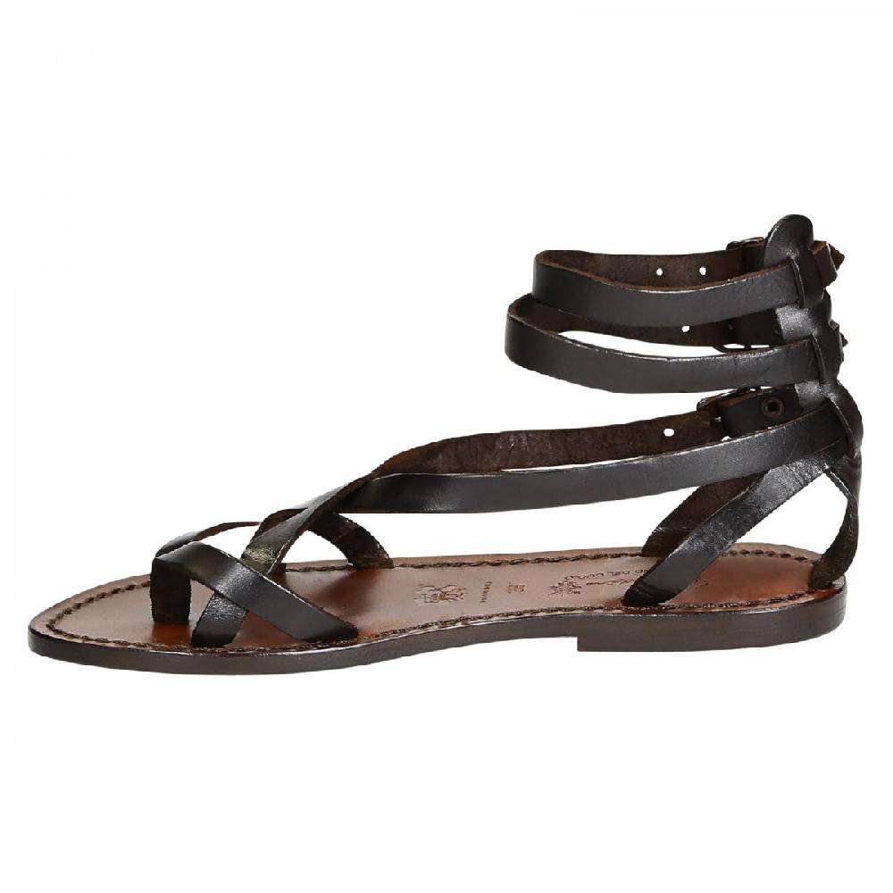Lartigiano Del Cuoio Sandali gladiatore fatti a mano in pelle colore testa di moro 50% di sconto per tempo limitato