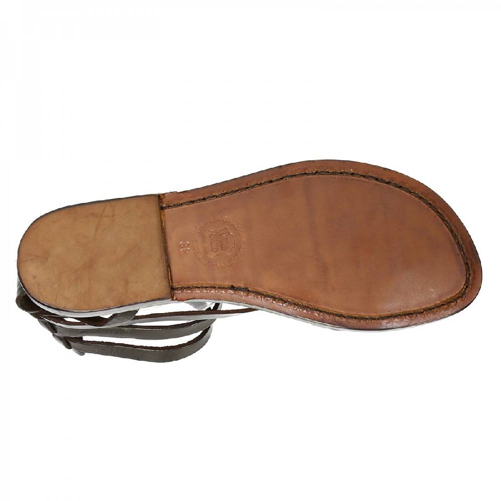 Lartigiano Del Cuoio Sandali gladiatore fatti a mano in pelle colore testa di moro 50% di sconto per tempo limitato