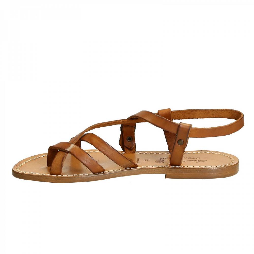 Lartigiano Del Cuoio Sandali alla schiava fatti a mano in pelle color cuoio antico Negozi Online