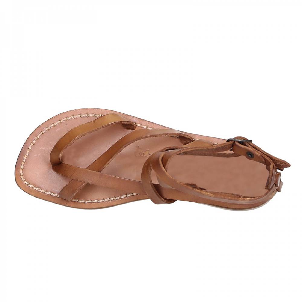 Lartigiano Del Cuoio Sandali alla schiava artigianali in pelle color cuoio Pezzi Unici