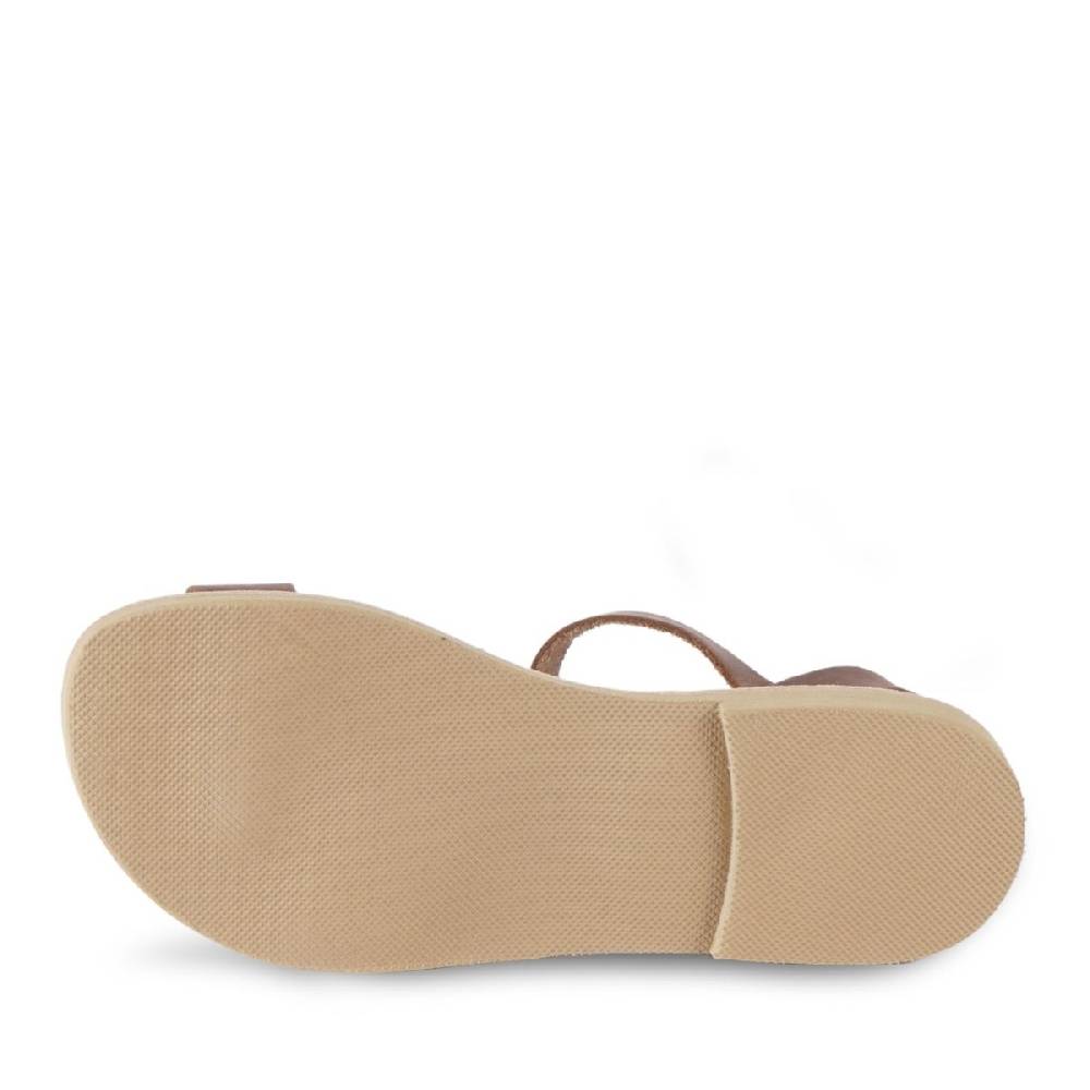 Lartigiano Del Cuoio Sandali infradito da bambino in pelle nubuk marrone scuro chiusura con fibbia Hotsell