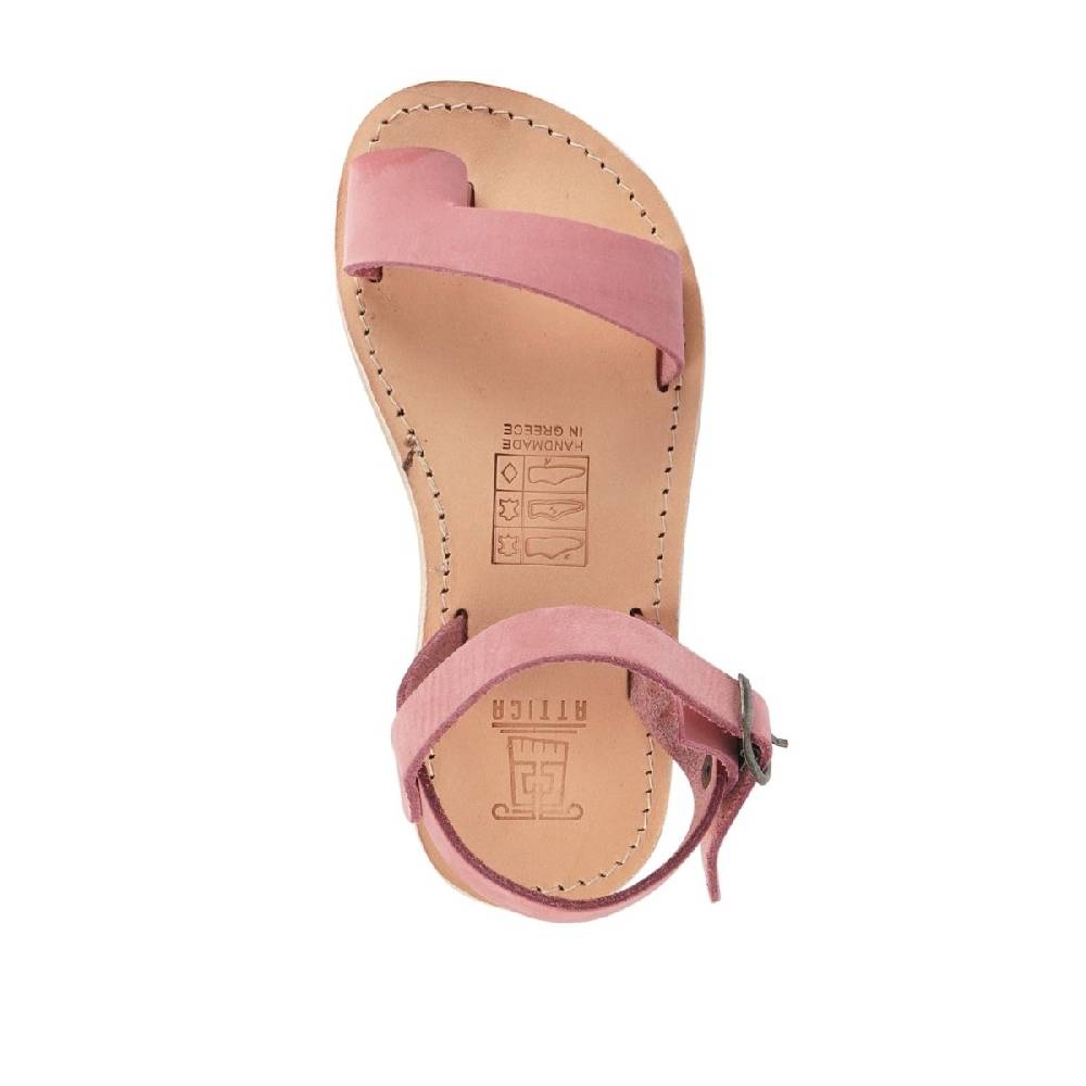 Lartigiano Del Cuoio Sandali infradito da bambina in pelle nubuk rosa chiusura con fibbia Vendita Economica