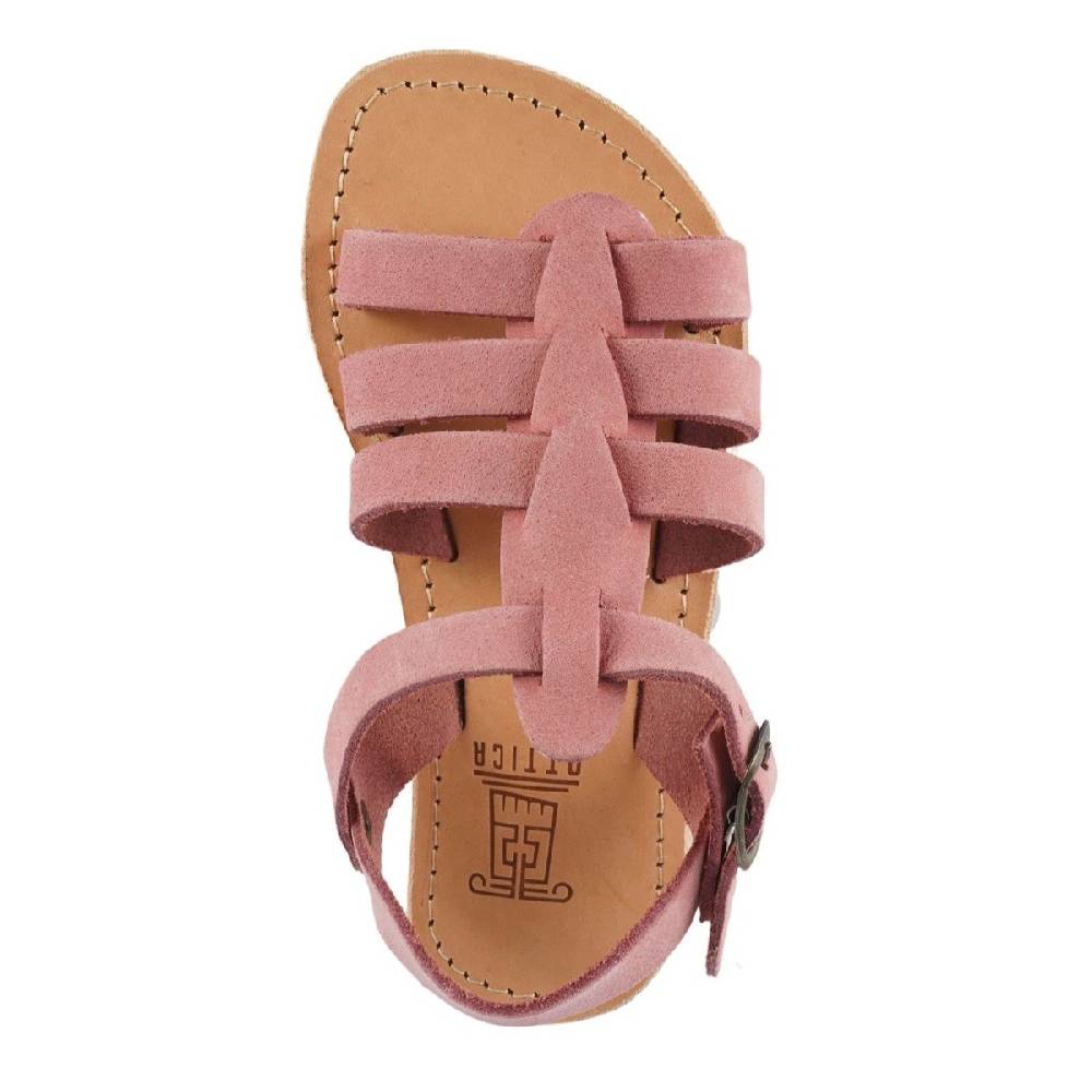 Lartigiano Del Cuoio Sandalo da bambina in morbida pelle nubuck rosa chiusura con fibbia 2025