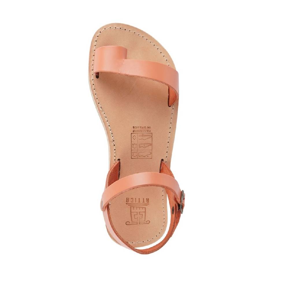 Lartigiano Del Cuoio Sandali infradito da bambino in pelle di vitello arancione chiusura con fibbia Italy