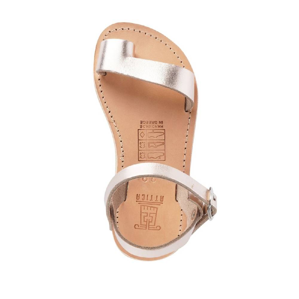 Lartigiano Del Cuoio Sandali infradito da bambina in pelle di vitello oro rosa chiusura con fibbia Vendita