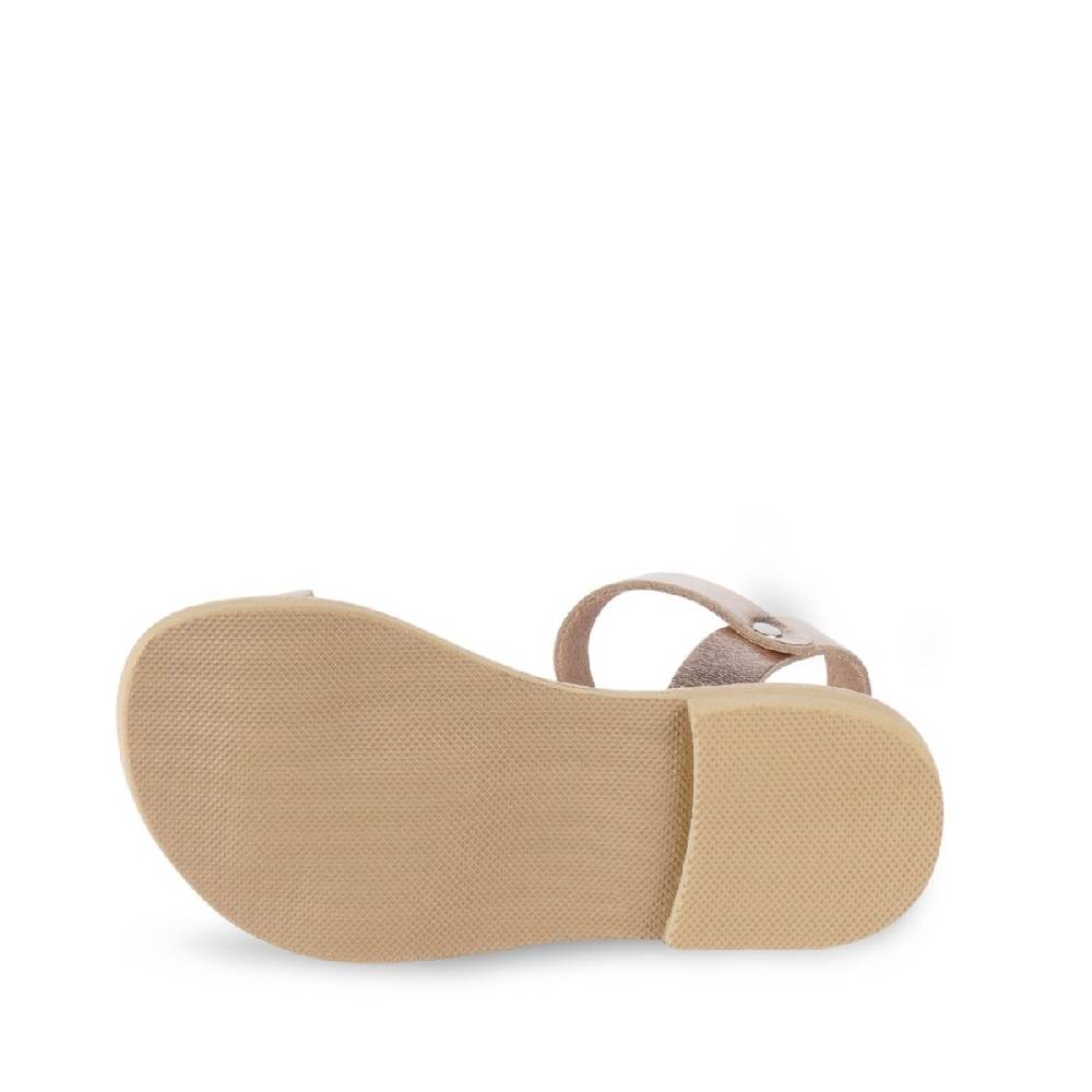 Lartigiano Del Cuoio Sandali infradito da bambina in pelle di vitello oro rosa chiusura con fibbia Vendita