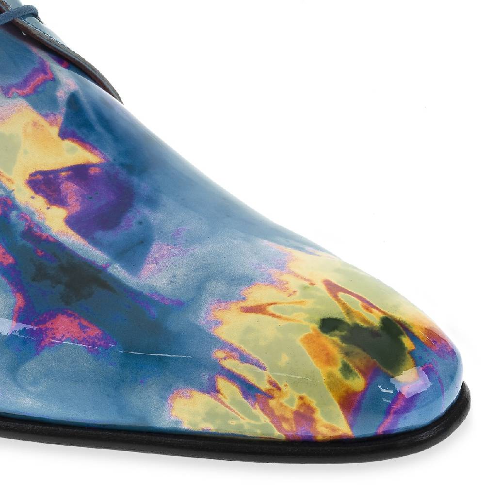Lartigiano Del Cuoio Derby da cerimonia in vernice Psychedelic - Fratelli Borgioli - Artigianalità Italiana Presa