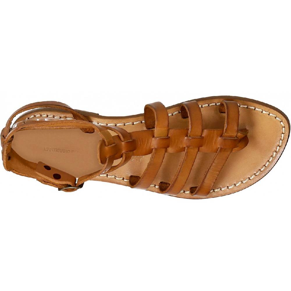 Lartigiano Del Cuoio Sandali gladiatore in pelle colore cuoio antico fatti a mano in Italia Outlet