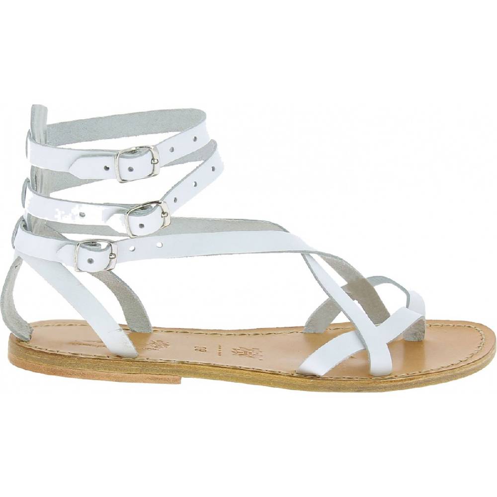 Lartigiano Del Cuoio Sandali gladiatore fatti a mano in pelle colore bianco In Vendita