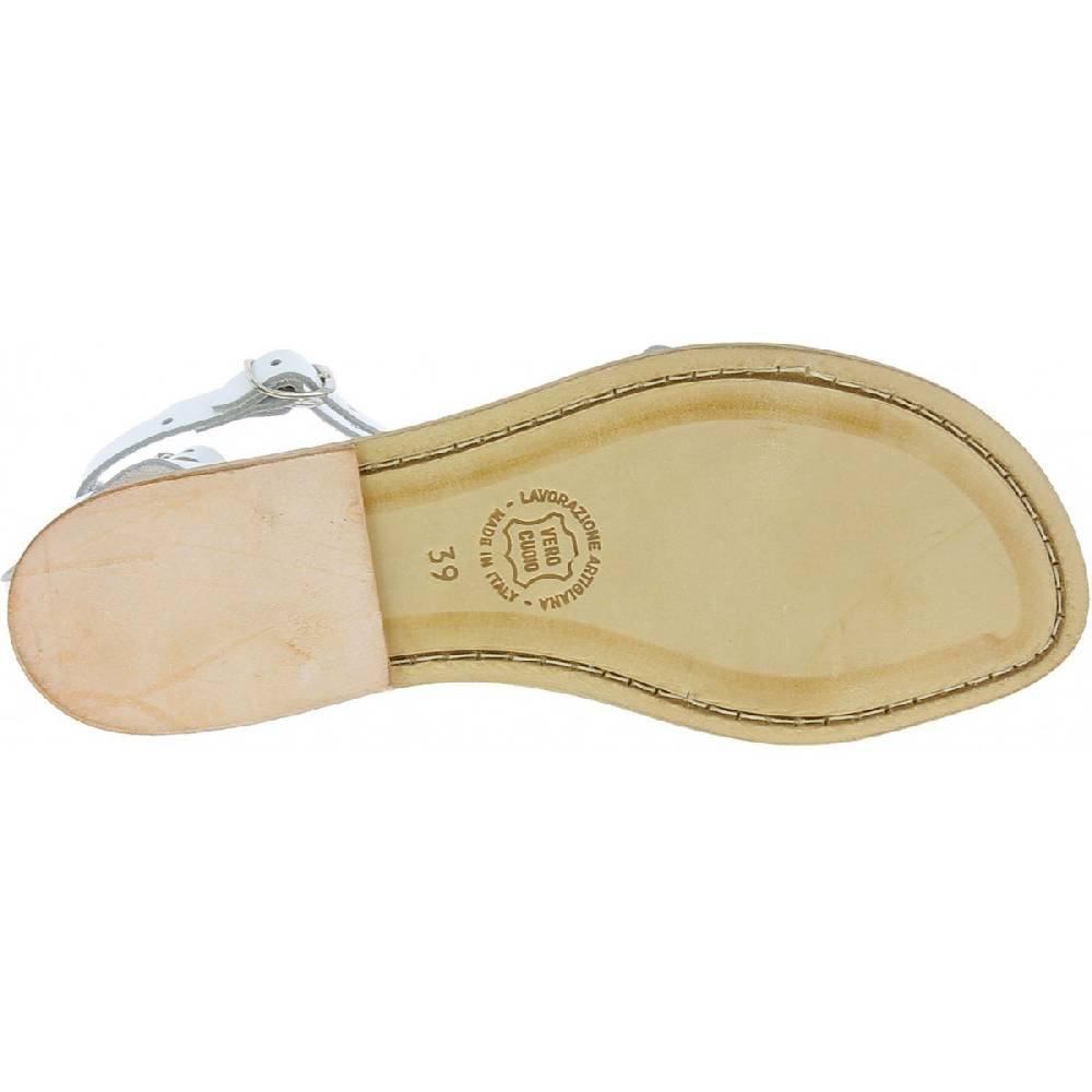 Lartigiano Del Cuoio Sandali gladiatore fatti a mano in pelle colore bianco In Vendita