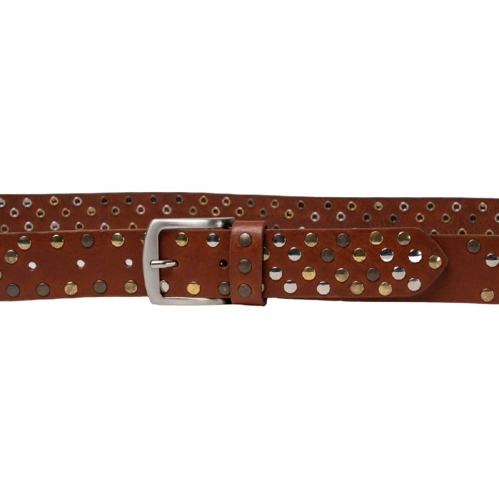 Lartigiano Del Cuoio Cintura in cuoio con borchie in metallo unisex Moda