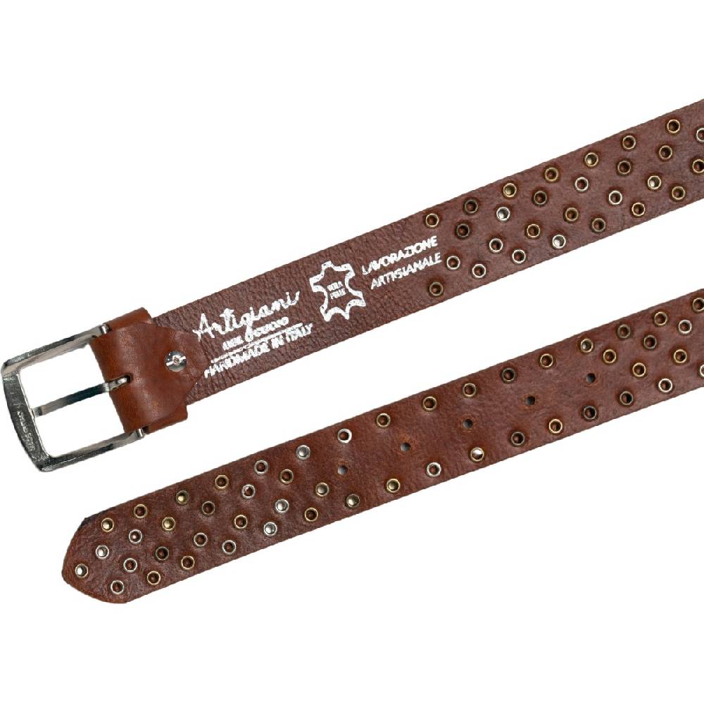 Lartigiano Del Cuoio Cintura in cuoio con borchie in metallo unisex Moda