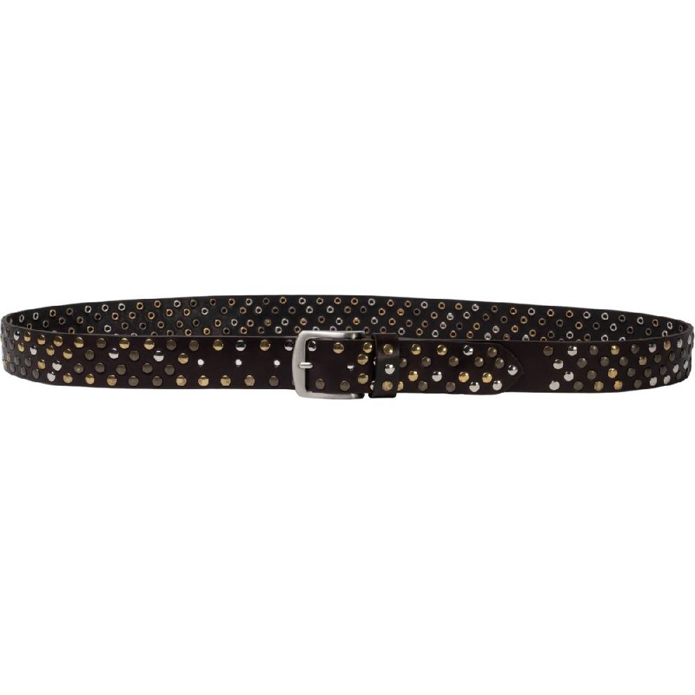 Lartigiano Del Cuoio Cintura borchiata in pelle marrone scuro di 3,5 cm unisex 2025