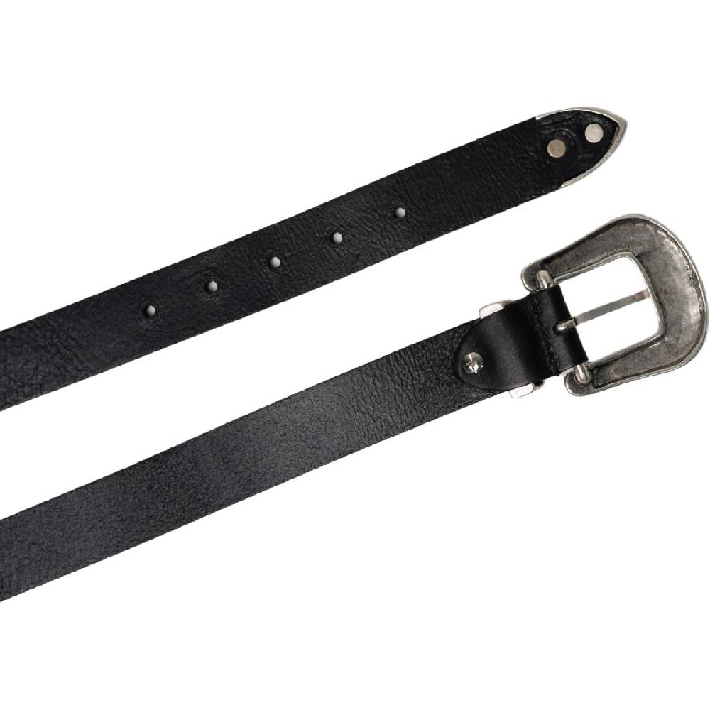 Lartigiano Del Cuoio Cintura western donna in pelle nera con fibbia in metallo In Linea