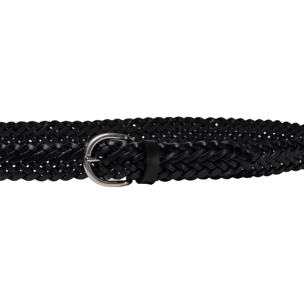 Lartigiano Del Cuoio Cintura intrecciata a mano in pelle nera 3 cm Consegna Veloce