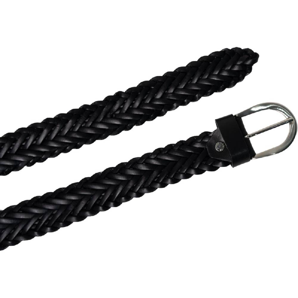 Lartigiano Del Cuoio Cintura intrecciata a mano in pelle nera 3 cm Consegna Veloce