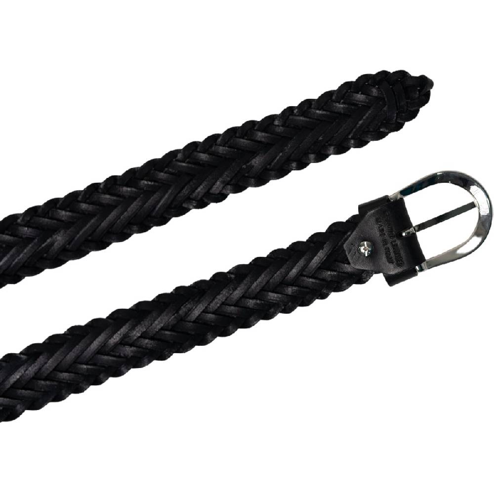 Lartigiano Del Cuoio Cintura intrecciata a mano in pelle nera 3 cm Consegna Veloce