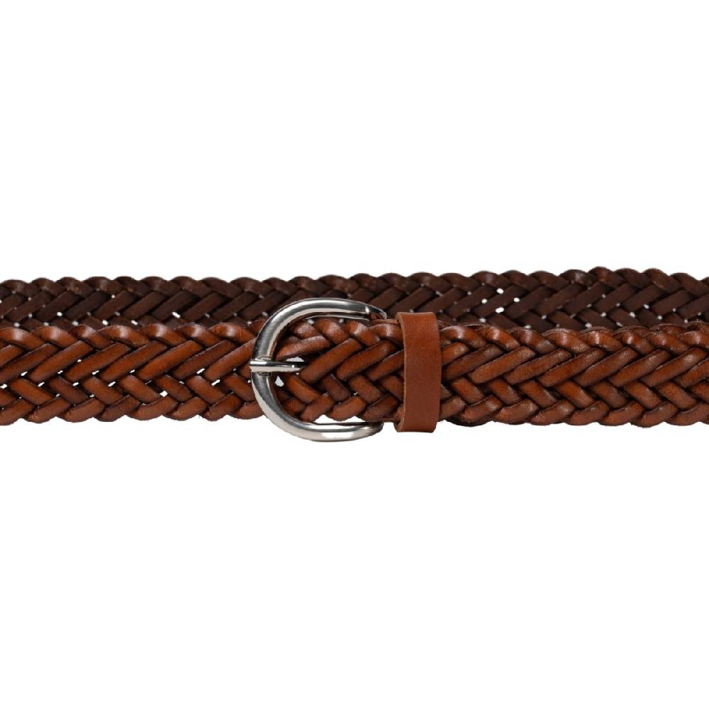 Lartigiano Del Cuoio Cintura da donna intrecciata a mano in cuoio con fibbia arrotondata in metallo Shopping Online
