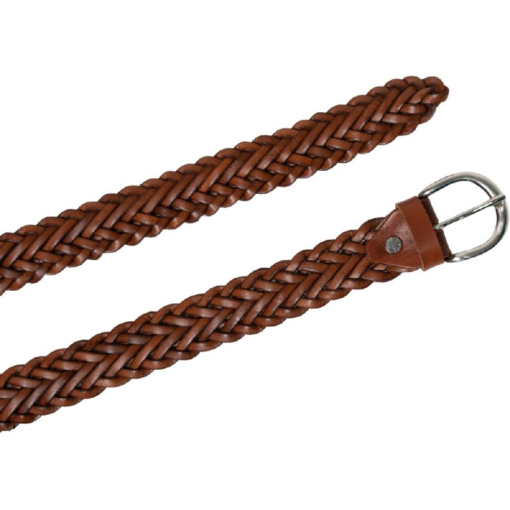Lartigiano Del Cuoio Cintura da donna intrecciata a mano in cuoio con fibbia arrotondata in metallo Shopping Online