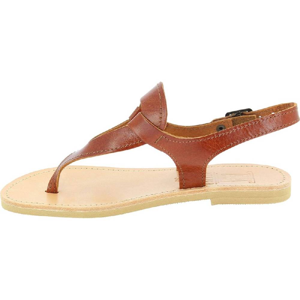 Lartigiano Del Cuoio Sandali infradito a goccia da donna fatti a mano in pelle di vitello marrone I Più Venduti