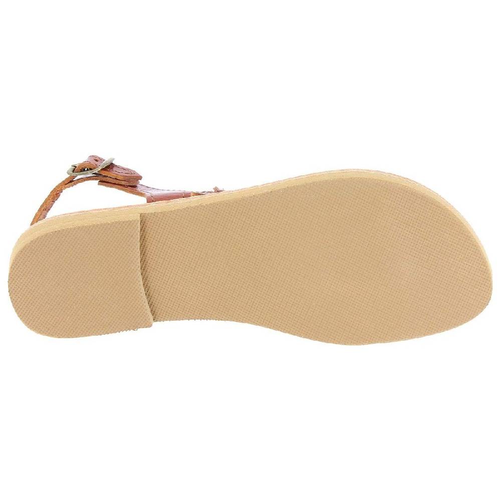 Lartigiano Del Cuoio Sandali infradito a goccia da donna fatti a mano in pelle di vitello marrone I Più Venduti