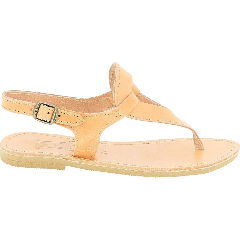 Lartigiano Del Cuoio Sandali infradito a goccia da donna fatti a mano in pelle di vitello colore nude Vendite Flash