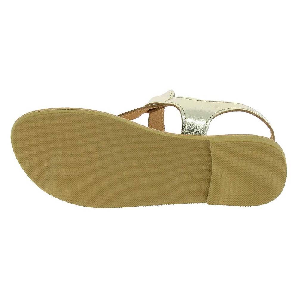 Lartigiano Del Cuoio Sandali infradito a goccia da donna fatti a mano in pelle di vitello laminata oro Negozio