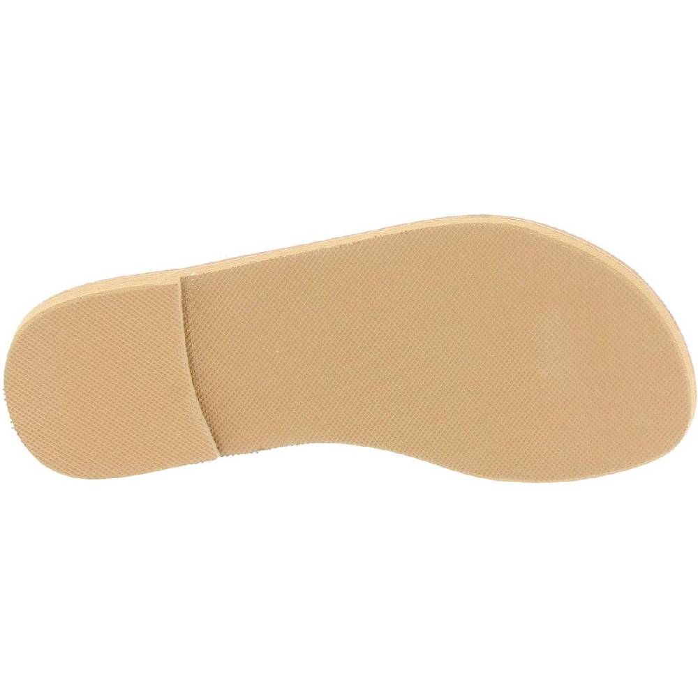 Lartigiano Del Cuoio Sandali infradito a cerchi da donna fatti a mano in pelle di vitello colore nude In Saldo
