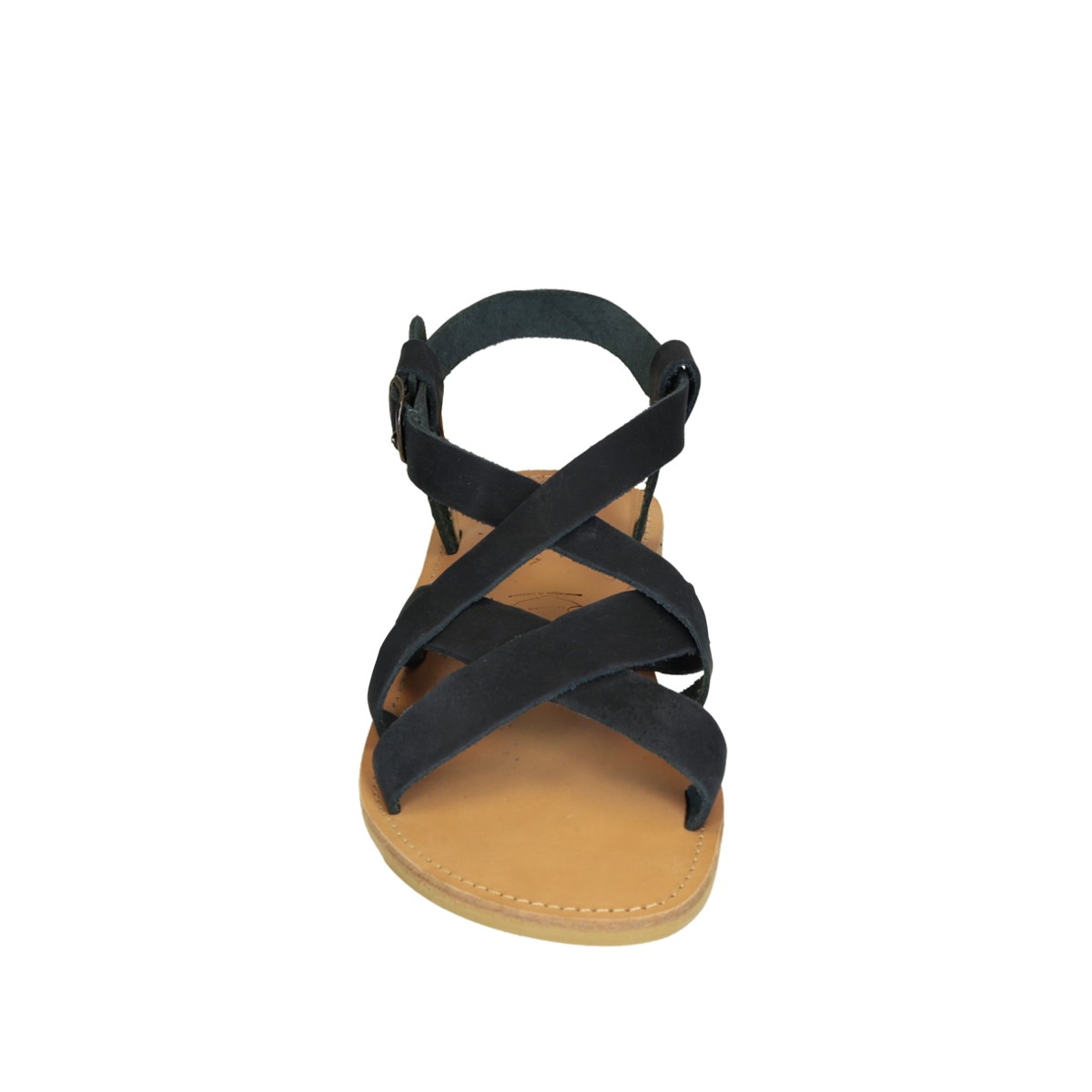 Lartigiano Del Cuoio Sandali infradito da uomo in pelle nabuk nero fatti a mano Soddisfazione Garantita