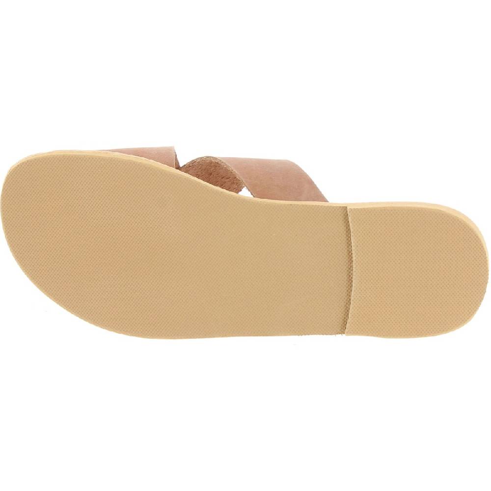 Lartigiano Del Cuoio Sandali uomo in nubuck marrone chiaro fatti a mano in Grecia In Vendita