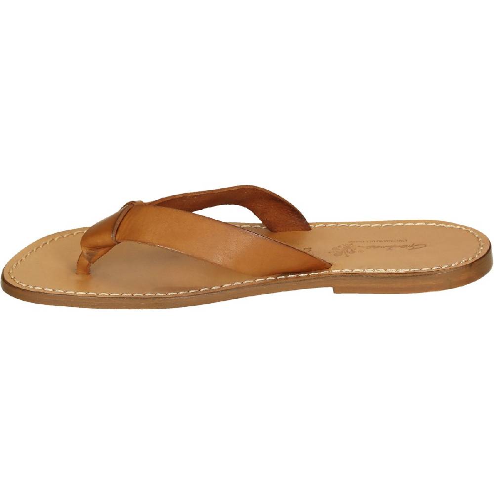 Lartigiano Del Cuoio Ciabatte infradito uomo in pelle color cuoio fatti a mano Shopping Online