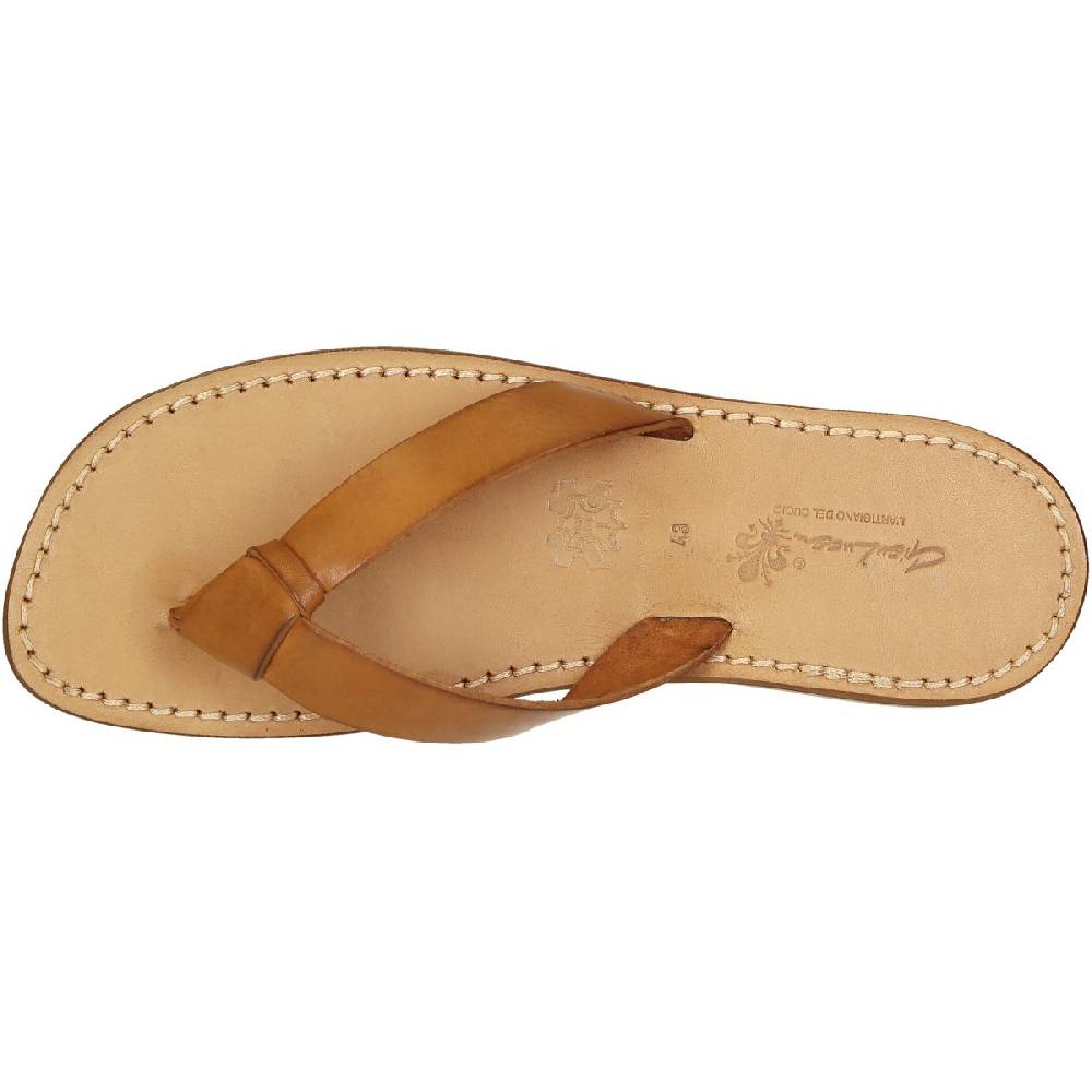 Lartigiano Del Cuoio Ciabatte infradito uomo in pelle color cuoio fatti a mano Shopping Online