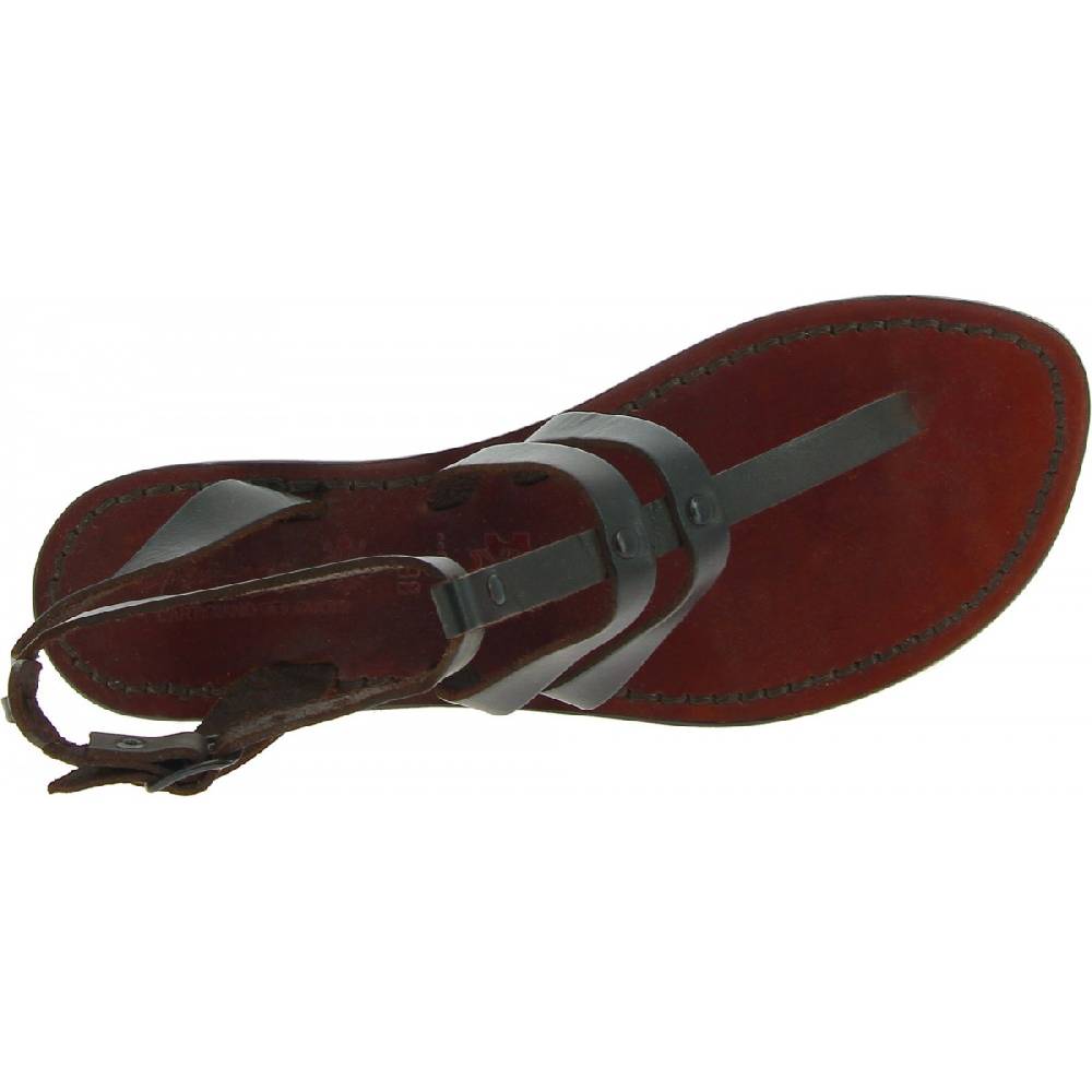 Lartigiano Del Cuoio Sandali infradito donna in pelle colore testa di moro Flash Sale