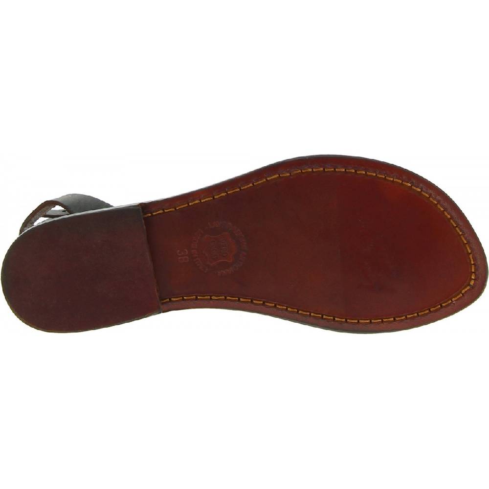 Lartigiano Del Cuoio Sandali infradito donna in pelle colore testa di moro Flash Sale