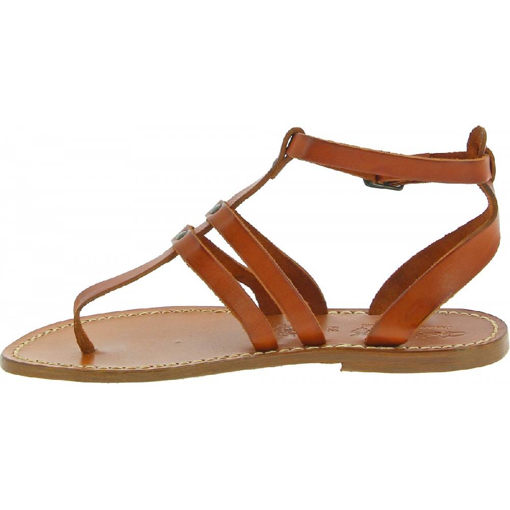 Lartigiano Del Cuoio Sandali infradito donna in pelle color cuoio Fornitura limitata