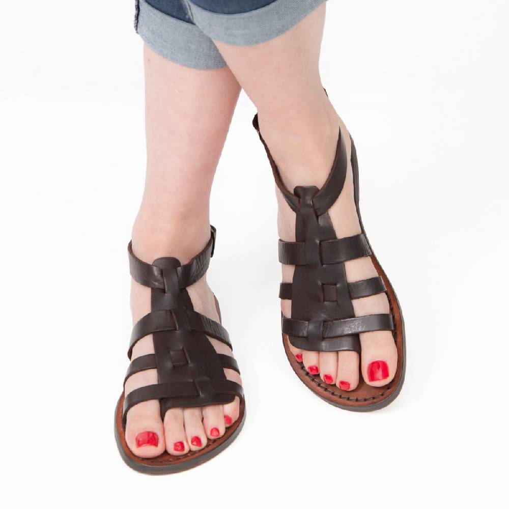 Lartigiano Del Cuoio Sandali donna in pelle colore testa di moro artigianali Shopping online