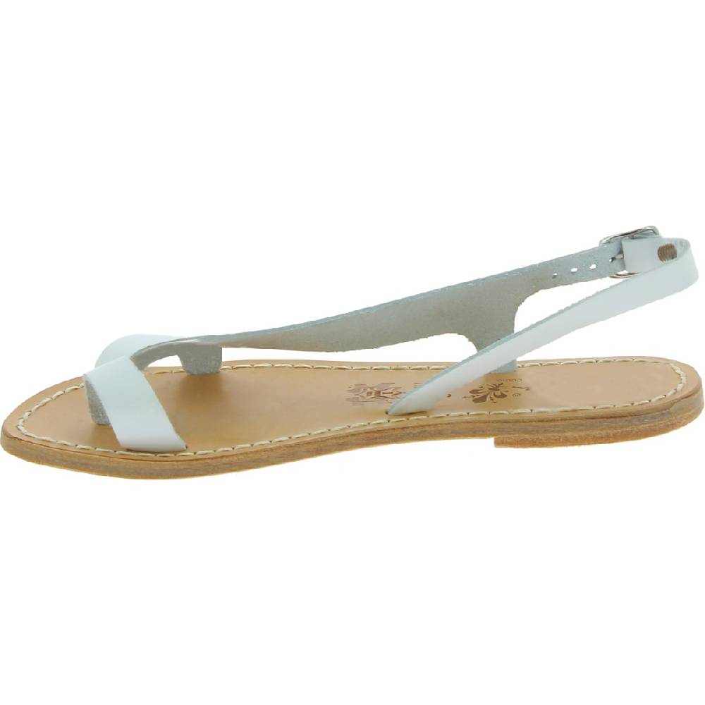 Lartigiano Del Cuoio Sandali infradito da donna in pelle bianca artigianali Offerta esclusiva