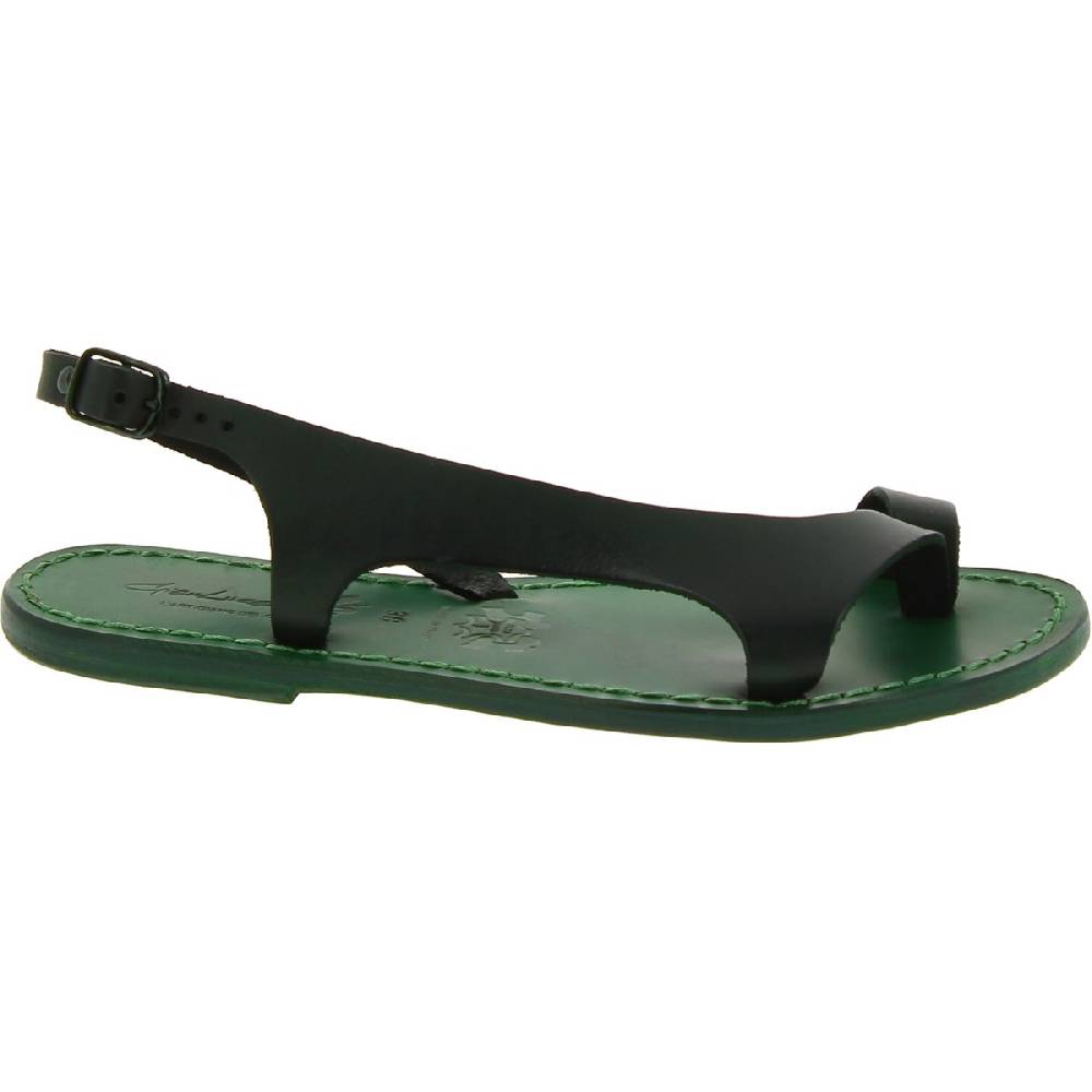 Lartigiano Del Cuoio Sandali infradito da donna artigianali in pelle verde Vendite stagionali