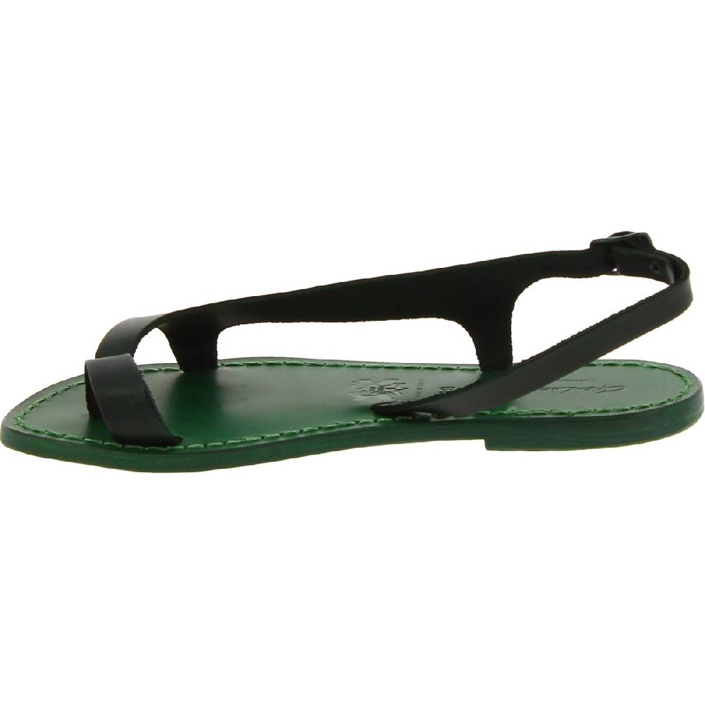 Lartigiano Del Cuoio Sandali infradito da donna artigianali in pelle verde Vendite stagionali