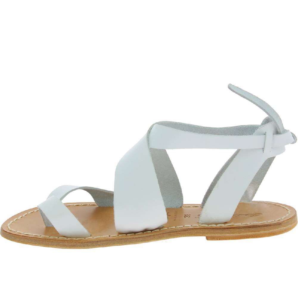 Lartigiano Del Cuoio Sandali donna fatti a mano in pelle colore bianco Black Friday