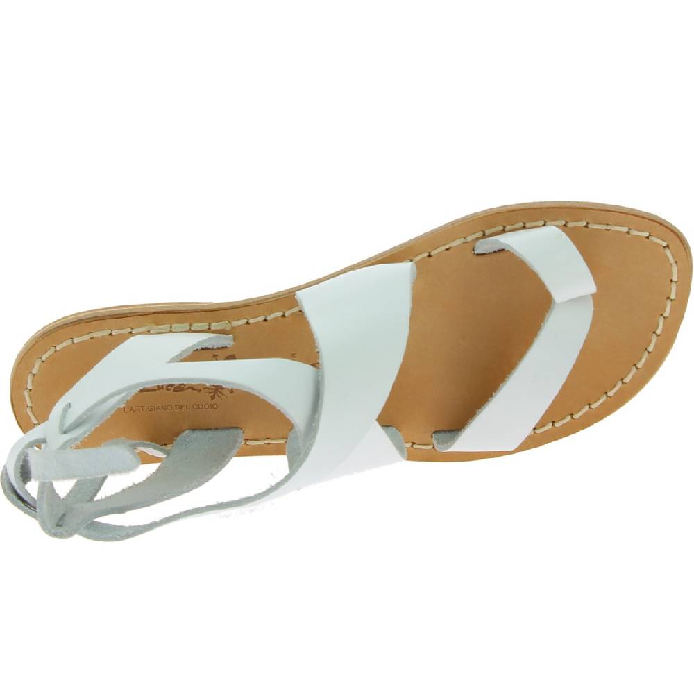 Lartigiano Del Cuoio Sandali donna fatti a mano in pelle colore bianco Black Friday