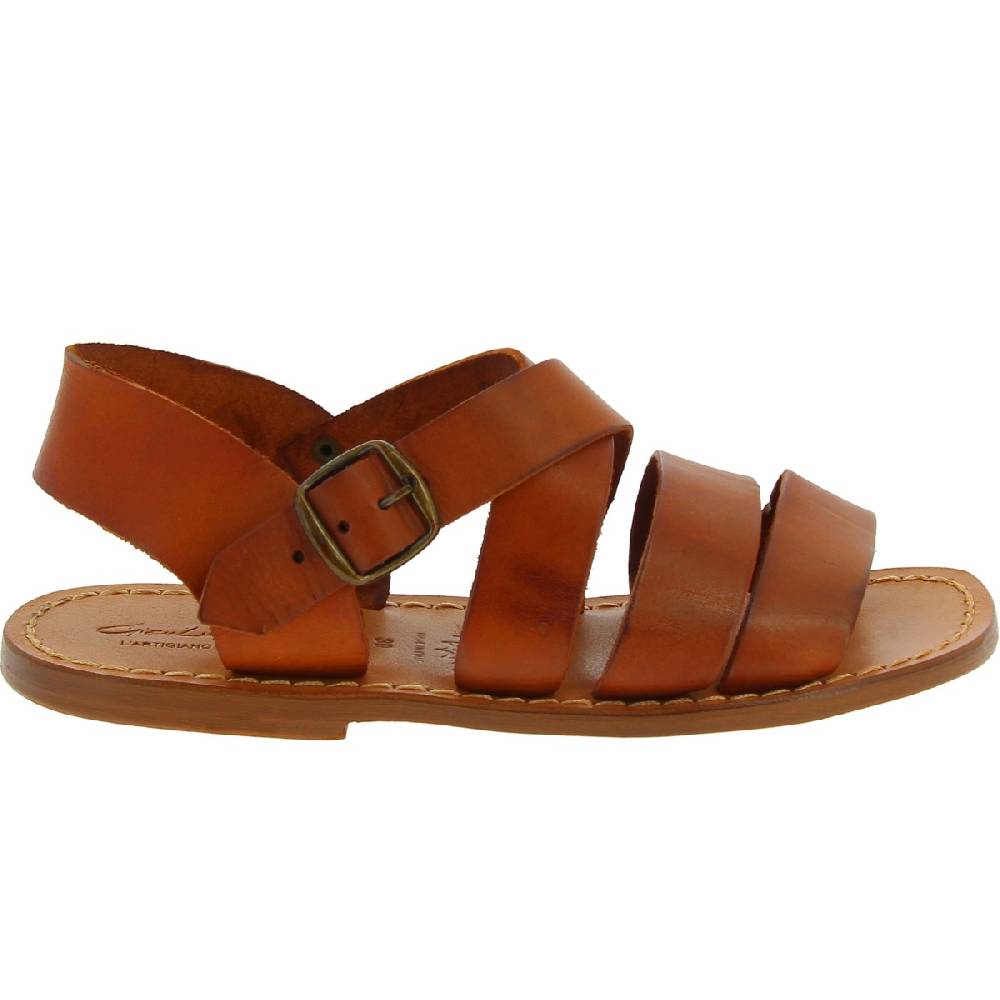 Lartigiano Del Cuoio Sandali da uomo in pelle color cuoio fatti a mano in Italia Offerta Pasqua