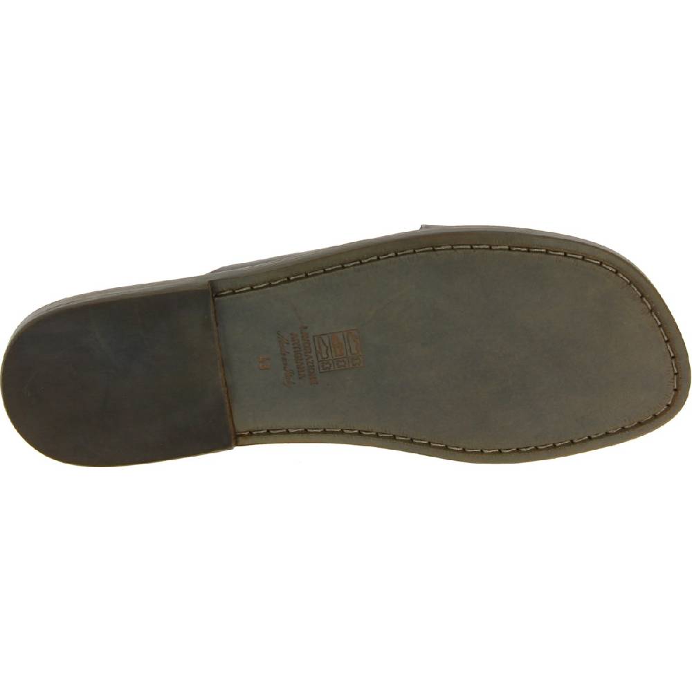 Lartigiano Del Cuoio Ciabatte uomo in pelle color fango realizzate a mano in Italia Offerta Giorno del Papà