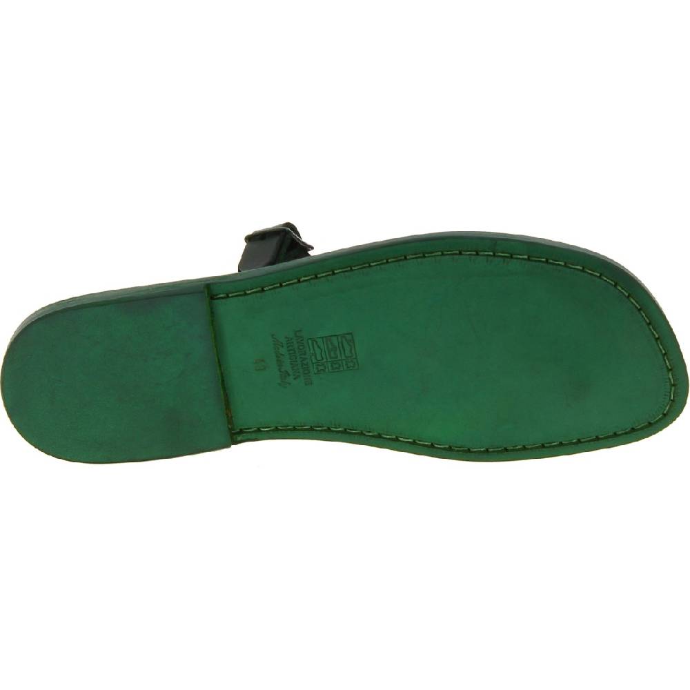 Lartigiano Del Cuoio Sandali infradito in pelle verde fatti a mano Offerta San Valentino