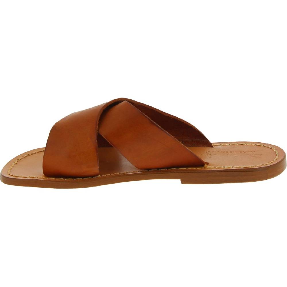 Lartigiano Del Cuoio Ciabatte da uomo in pelle color cuoio realizzata a mano in Italia Latest fashion